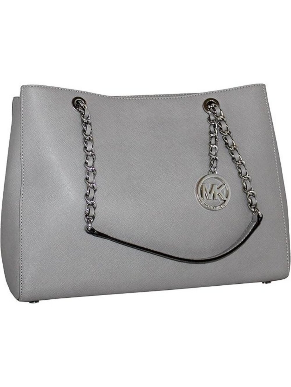 Women’s Michael Kors Susannah Pearl Grey Leather Tote & Fulton Leather Wallet